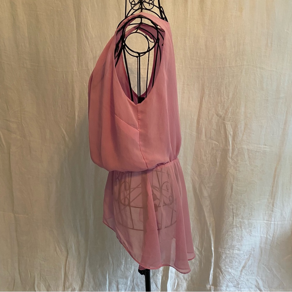Bisou Bisou chiffon lillac sleeveless blouse size small - Picture 3 of 7